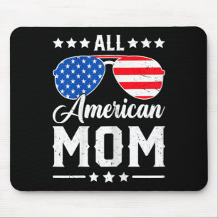American Mum 4th Of July Funny Patriotic Usa Match Mouse Pad