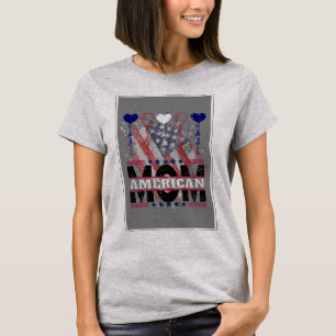 American Mum T-Shirt – Patriotic USA Flag Balloon 