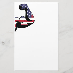 American Muscle Biceps Silhouette Stationery
