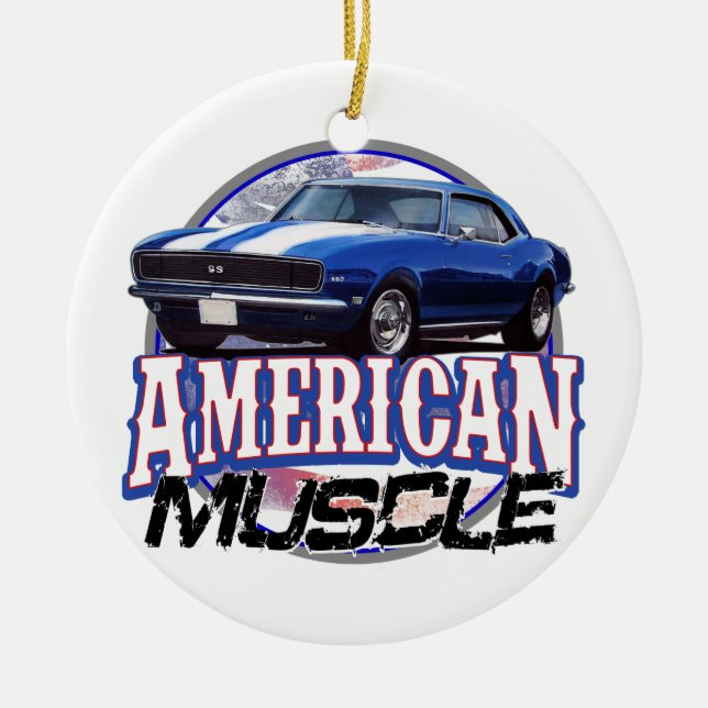 American Muscle Camaro Ceramic Tree Decoration (Front)