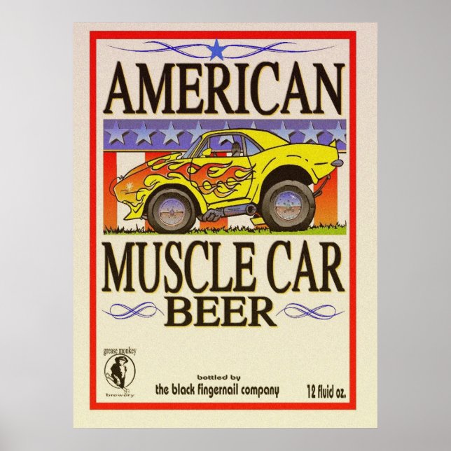 american muscle car beer poster (Front)