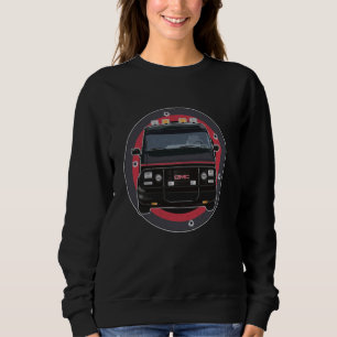 American Muscle car Black Van with bullet holes, r Sweatshirt