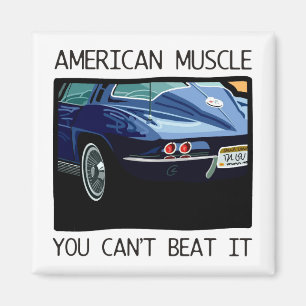American muscle car, classic and vintage blue V8 Magnet