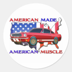 American Muscle Car Classic Round Sticker