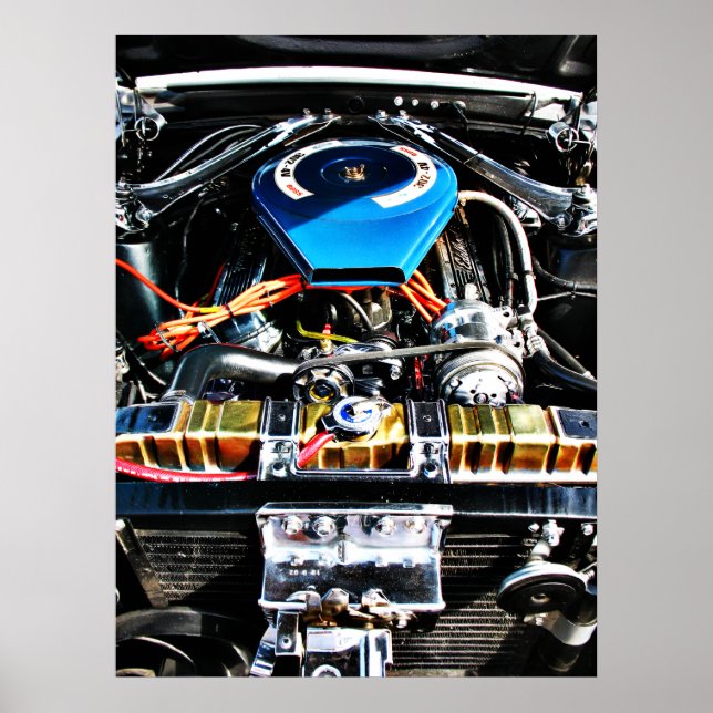 American Muscle Car Engine Poster (Front)