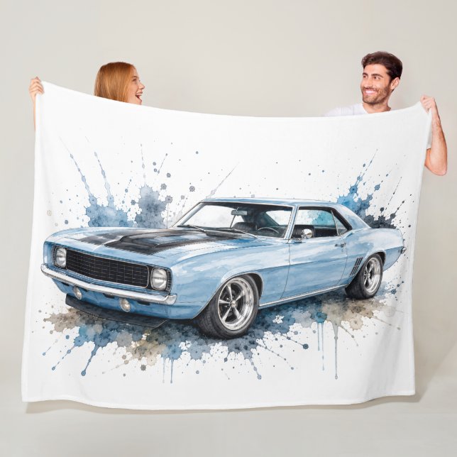 American Muscle Car Fleece Blanket (In Situ)