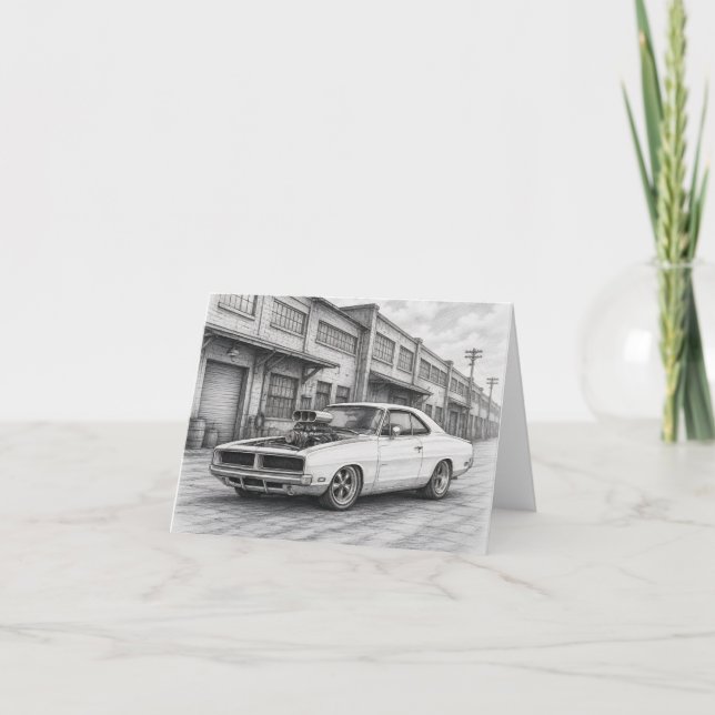 American Muscle Car Greeting Card (Front)