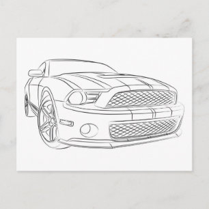 American muscle car postcard