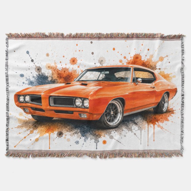 American Muscle Car Throw Blanket (Front)