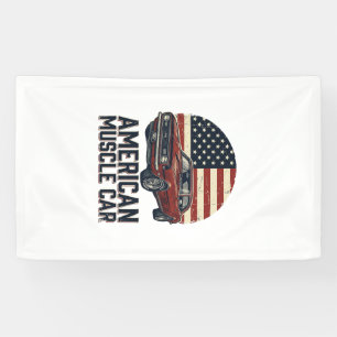 American Muscle Car Vintage Flag Shirt Design_1 Banner