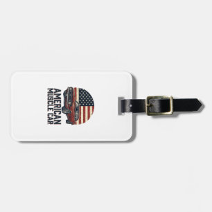 American Muscle Car Vintage Flag Shirt Design_1 Luggage Tag