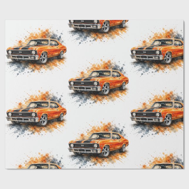 American Muscle Car Wrapping Paper (Flat)
