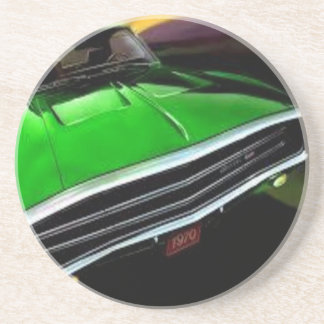 american muscle  cars charger green. coaster