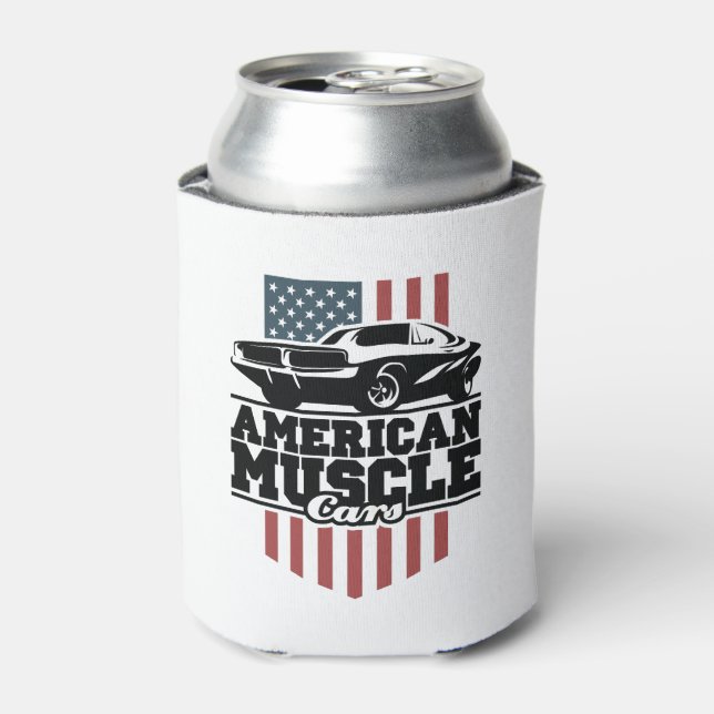 American Muscle Cars for Car Buffs Can Cooler (Can Front)