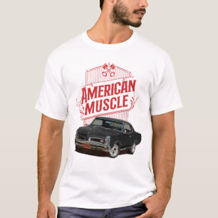 American Muscle Cars in Black T-Shirt