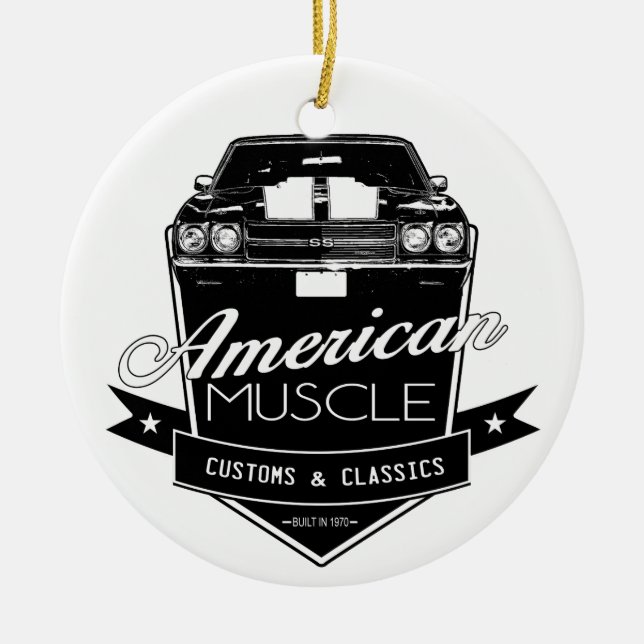 American Muscle Chevelle Ceramic Tree Decoration (Front)
