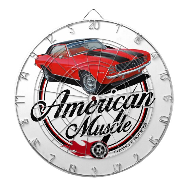 American Muscle Red Camaro Dartboard (Front)