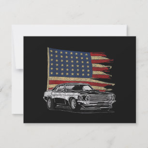 American Muscle Sports Car Muscle Car Flag Save The Date