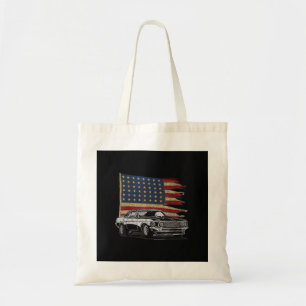 American Muscle Sports Car Muscle Car Flag Tote Bag