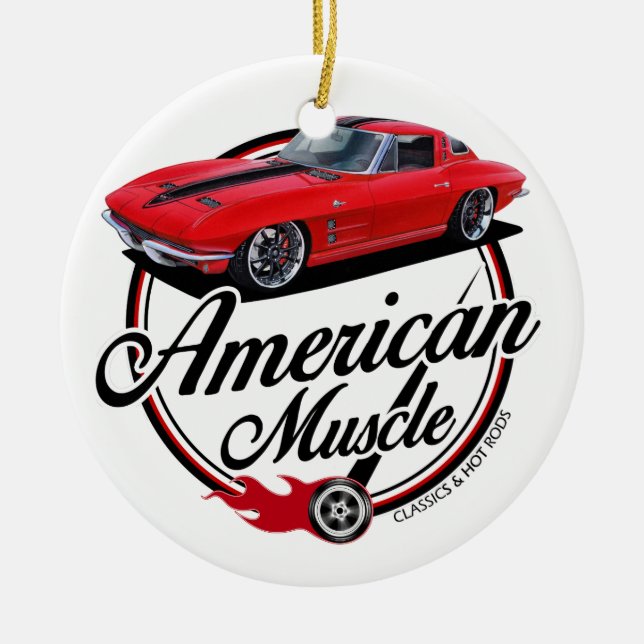 American Muscle Stingray Ceramic Tree Decoration (Front)