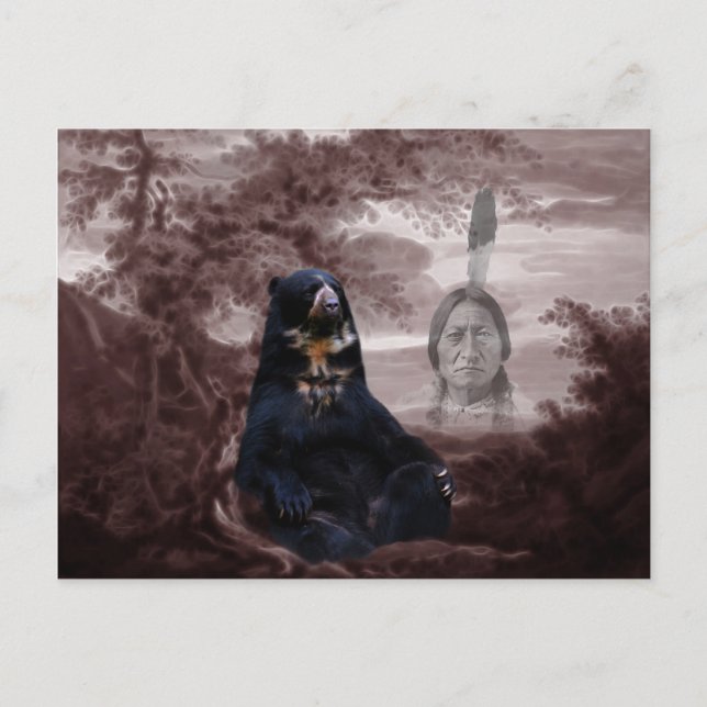 American Native Indian black bear Postcard (Front)