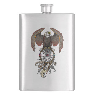 American native indians dreamcatcher hip flask
