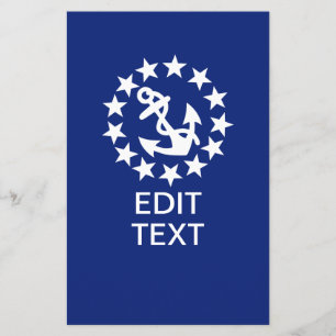 American Nautical Yacht Flag Anchor on Blue Flyer