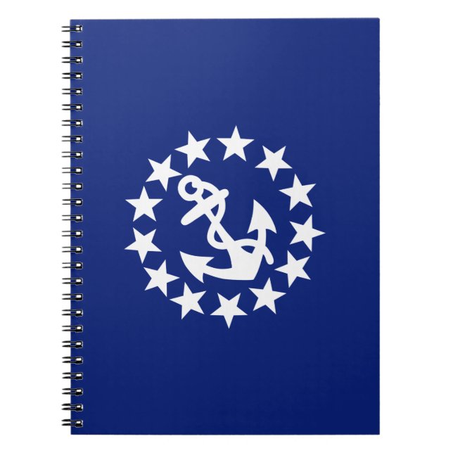 American Nautical Yacht Flag Anchor Stars Blue Spiral Notebook (Front)