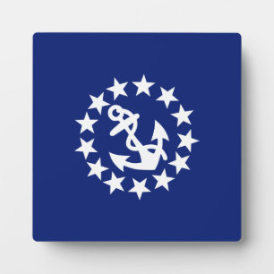 American Nautical Yacht Flag Navy Blue Decor Plaque