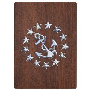 American Nautical Yacht Flag Wet Mahogany Clipboard