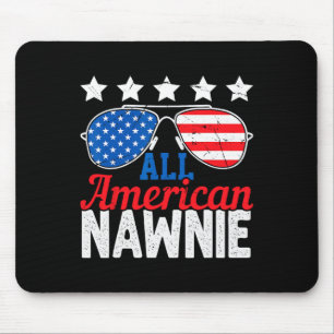 American Nawnie Usa Flag Sungles 4th Of July Mouse Pad