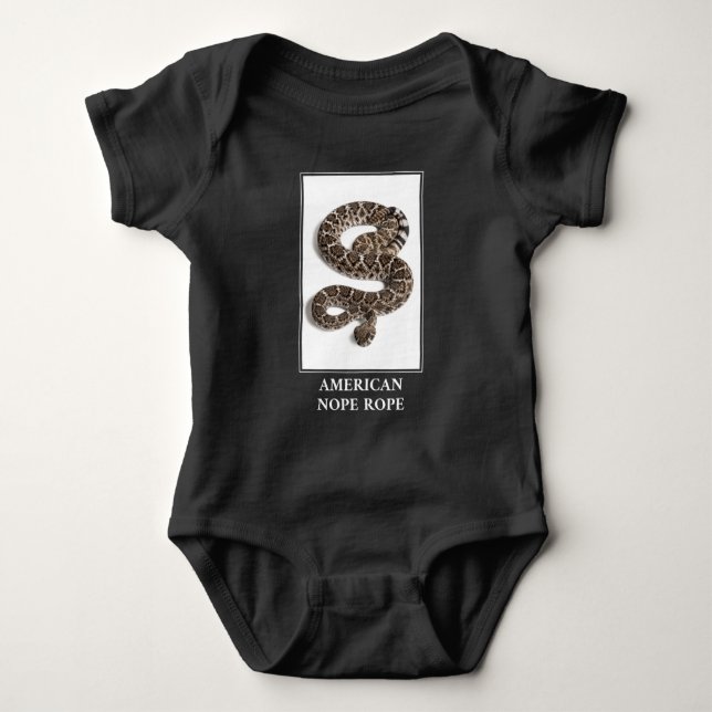 American Nope Rope - Rattlesnake Snake Danger Baby Bodysuit (Front)