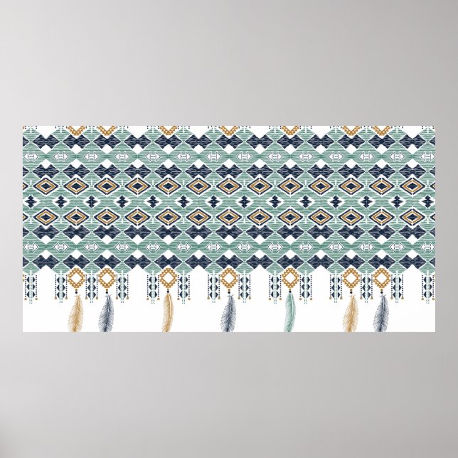 American north indian geometry seamless border. Na Poster (Front)