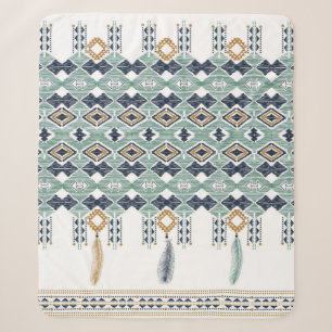 American north indian geometry seamless border. Na Sherpa Blanket