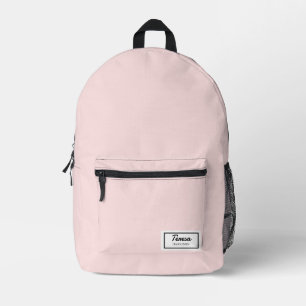 American Nostalgia Classic Minimal Pink Design Printed Backpack