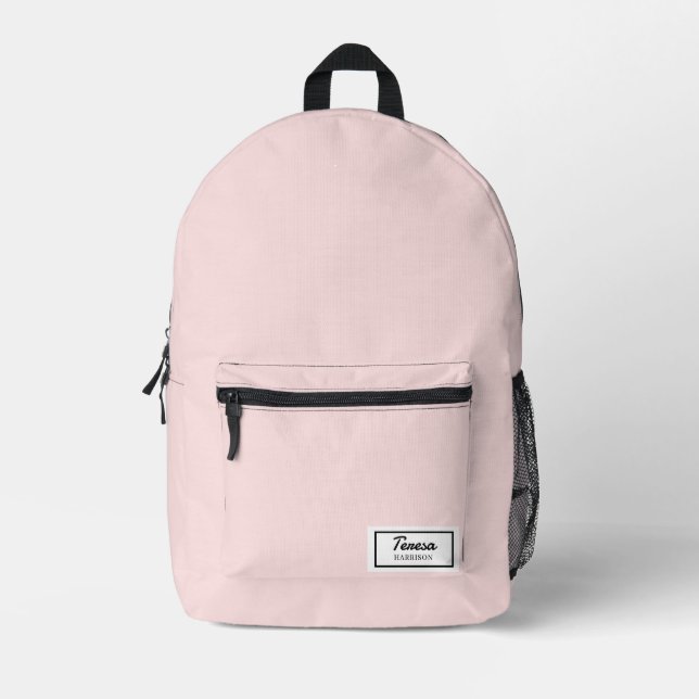 American Nostalgia | Classic Minimal Pink Design Printed Backpack (Front)