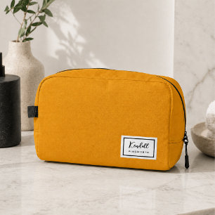 American Nostalgia Classic Simple Minimal Mustard Dopp Kit