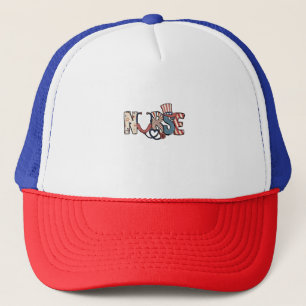 American Nurse 4th of July Patriotic USA Flag Nurs Trucker Hat
