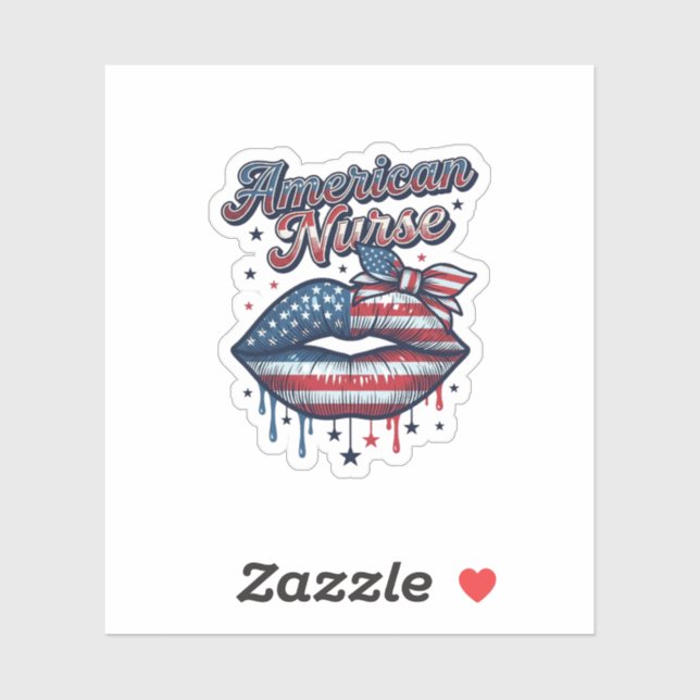 American Nurse Patriotic Lips Vector Shirt Design_ (Sheet)