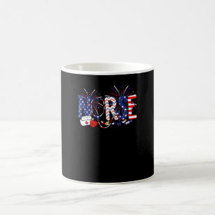 American Nurse Usa Flag Nurse Life Fireworks 4th O Coffee Mug