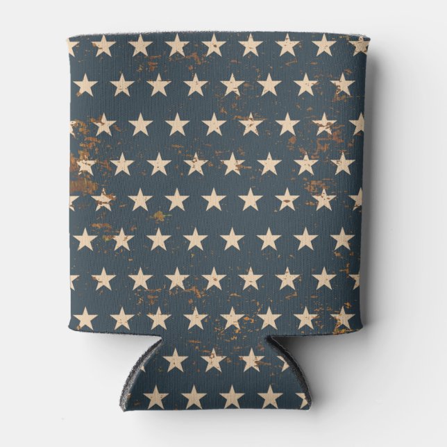 American Old Glory 4th of July Stars   Can Cooler (Front)
