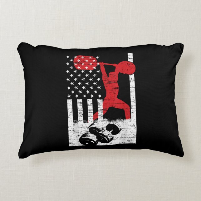 American Olympic Weightlifting Decorative Cushion (Front)