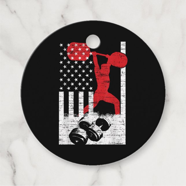 American Olympic Weightlifting Favour Tags (Front)