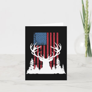 American Outdoors Deer Hunting Silhouette In Woods Card
