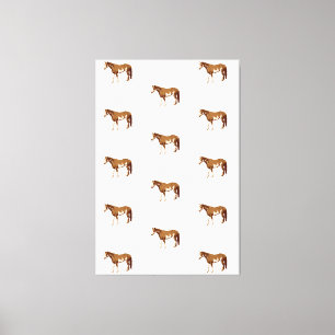 American Paint Horse Equestrian Watercolor Canvas Print