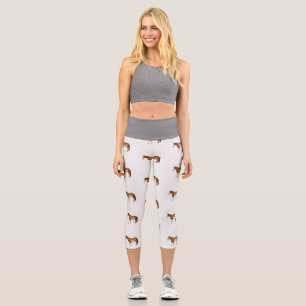 American Paint Horse Equestrian Watercolor Capri Leggings