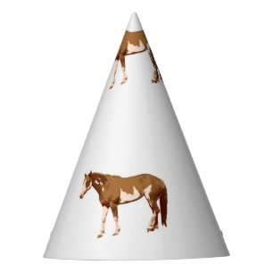 American Paint Horse Equestrian Watercolor Party Hat