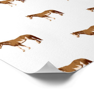 American Paint Horse Equestrian Watercolor Poster