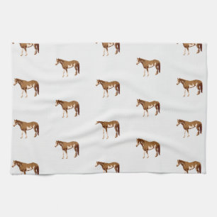 American Paint Horse Equestrian Watercolor Tea Towel