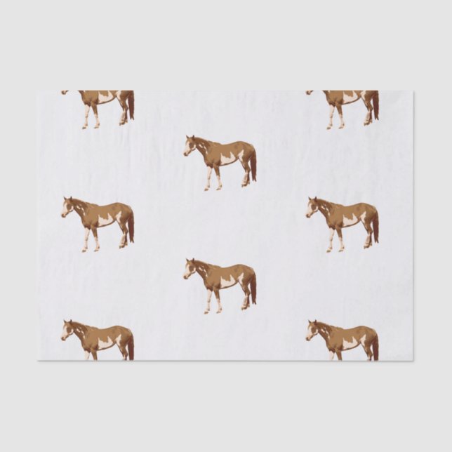 American Paint Horse Equestrian Watercolor Tissue Paper (Front)